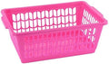 YBM HOME Plastic Perforated Storage Basket Bin Office Drawer, Shelf Desktop Countertop Tray Organizer 32-1188 (1, Pink)