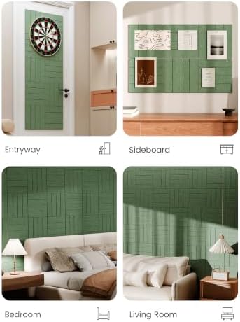 Bumusty 36" x 24" Large Cork Board Alternative, Moss Green