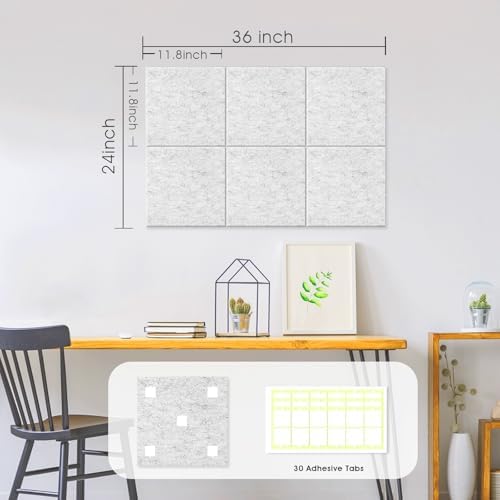 36" x 24" Large Felt Bulletin Board 1/2" Thick, Light Gray
