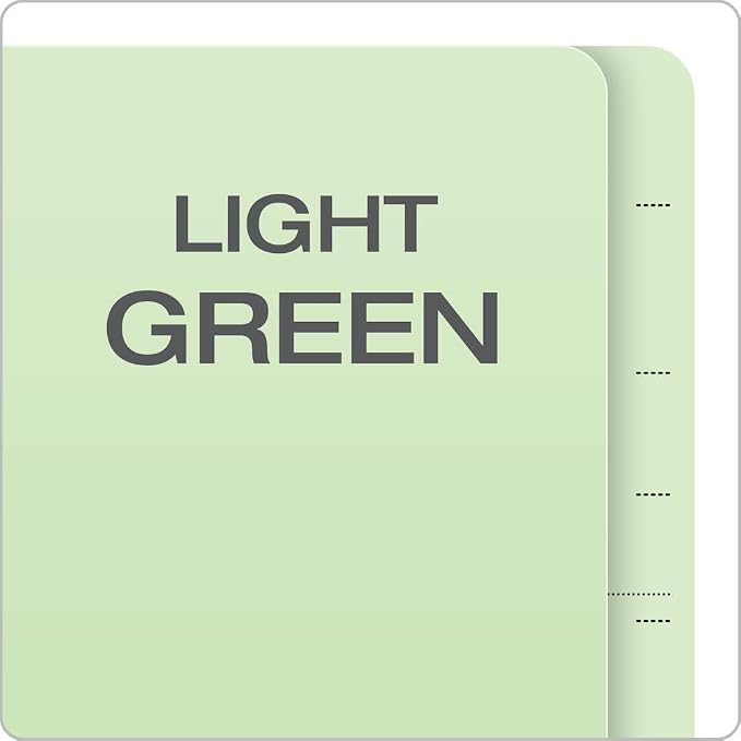 Pendaflex Pressboard End-Tab Classification Folders, Letter Size, 2 Dividers, 2.5" Expansion, Light Green, Straight Cut Tabs, 10/BX (23224)