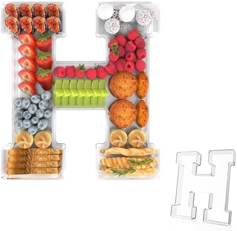 13.8" Acrylic Letter Charcuterie Tray,Fillable Alphabet Box (Letter H)