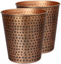 happimess Axel 2 Gal Hammered Steel Waste Bin 10", Antique Copper, Set of 2