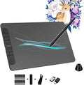 VEIKK VK1060PRO V2 Drawing Tablet, 10 x 6 Inch Graphics Pen Tablet with 8 Shortcut Keys, 8192 Levels Battery Free Supports Tilt Function, Work for Digital Art Drawing, Designing