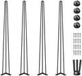 VEVOR Hairpin Table Legs 40" Black Set of 4 Desk Legs 880lbs Total Load Capacity Hairpin Desk Legs 3 Rods for Bench Desk Dining End Table Chairs Carbon Steel DIY Heavy Duty Furniture Legs