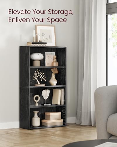 VASAGLE 4-Tier Bookshelf, Storage Organizer, 23.6 x 9.5 x 42.4 Inches