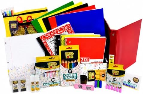School Supply Boxes | Elementary School Essentials Bundle | (Pallet (180 Boxes) | Includes Binders, Folers, Filler Paper, Pencils, & More