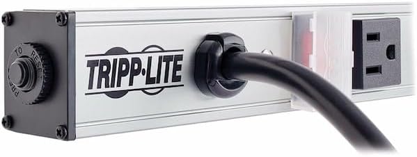 Eaton Tripp Lite PS2408 8-Outlet Long Power Strip for Dorm Room Workbench Shop and Garage, Industrial Heavy Duty Metal Housing, 15ft Long Extension Cord, 12in Length, Mountable/Wall Mount