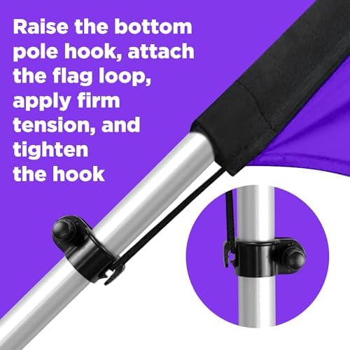 LookOurWay Feather Flag Pole Kit - 13 Feet Tall Swooper Kit with Rotating Ground Spike - Banner Flag Pole for 12ft Arc Shaped Outdoor Advertising Flags - 3 Pack