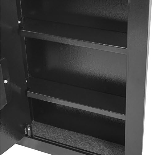 Barska Biometric Fingerprint Wall Safe with Adjustable Shelves – Steel Security Safe with Pry-Resistant Deadbolts, Mountable for Home, Office, and Business Use - In wall safe - Hidden Safe Cabinet