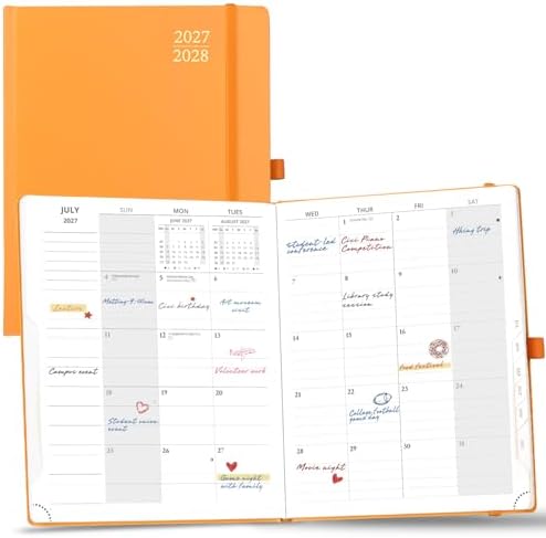 POPRUN Monthly Planner 2027-2028, Large-8" x 10", 18-Month Calendar Book