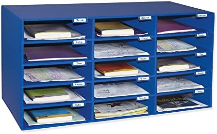 Pacon PAC637443 Mailbox Organizer, 15 Slots, Corrugated Cardboard, White