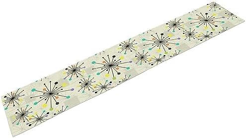 Mid Century Geometric Table Runner,Table Runners for Kitchen Dining Modern Tables Decor Decoration for Kitchen Family Dinner Table Holiday Party Farmhouse 13 x 90 Inch