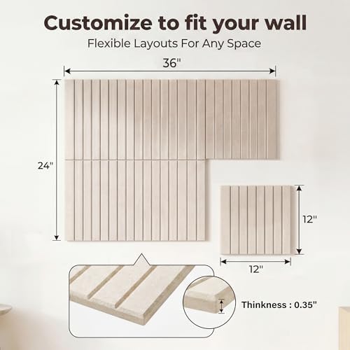 AHEONLAR Felt Bulletin Board 36" x 24", Cork Boards for Walls, 6 Pack Bulletin Board Large Cork Board for Office, Felt Boards with 40 Safe Removable Adhesive Tabs Pin Board for Home(Light Beige)
