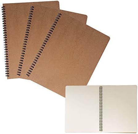 zmybcpack 3 Pack Spiral Blank Journal Notebook, 8 x 10.5 inch Sketchbooks