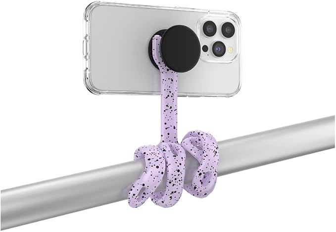 PopSockets Flexible Phone Mount & Stand- Sugar Plum Speckle | Flex Mount & Tripod, Content Creators, Hands-Free, Purple, Aura, Electronic Accessories, For iPad/Kindle/iPhone/Android