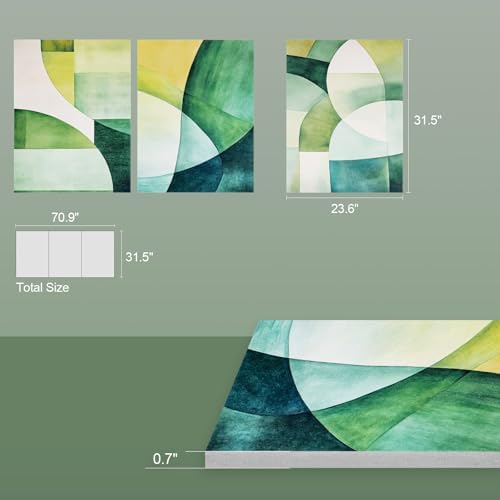 UMIACOUSTICS 3 Pcs 0.7Inch Thick Art Acoustic Panels, Decorative Acoustical Wall Panels, Sound Absorbing Art Panels for Home, Office, Hotel,Boundless-Verdure