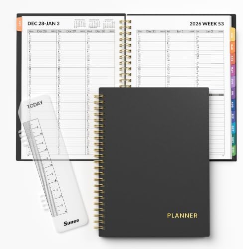 SUNEE 2027 Appointment Book, Quarter-Hourly, Weekly Monthly Planner, 6" x 8.3",Black