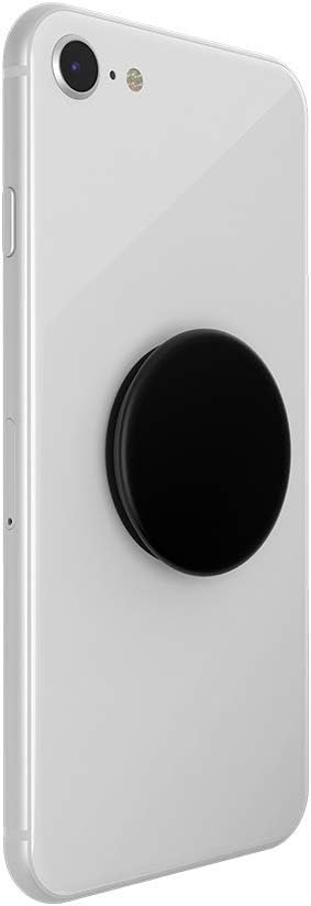 PopSockets Adhesive Phone Grip, Holder- Aluminum Black | Secure Comfortable Hold, Anti-Drop, Kickstand, Black, Metal, Enamel, Top