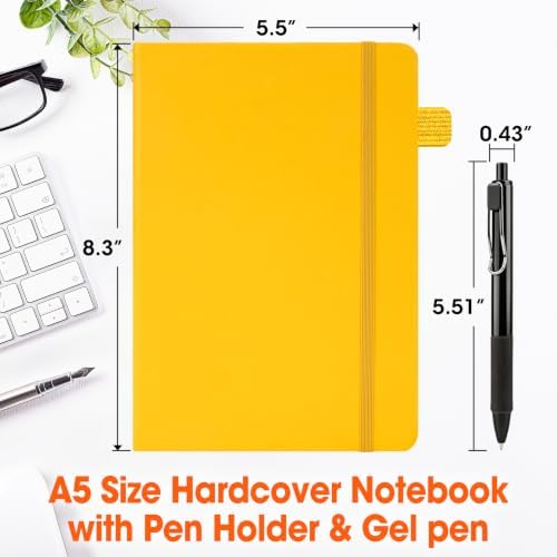 20 Pack Lined Journal Notebook with Pen, A5 Hardcover Leather Journal 5.5"*8.3", 5 Colors 136 Pages College Ruled Notebooks and Pen Set for Office School Business Supplies