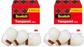 Scotch Transparent Tape, Clear Tape Engineered for Office and Home Use, 1 Inch Core 3/4 in x 1000 in, 3 Boxes (Pack of 2)