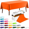 CXPSINC 54 Inch X 100 Feet Plastic Table Cover Roll Disposable Tablecloth with Slide Cutter for All Type/Shape Tables | Party, Banquet, Birthdays, Weddings(Orange, 100 Feet)