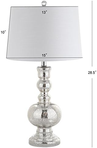 JONATHAN Y Genie 28.5" Glass Table Lamp, Mercury Silver, Set of 2