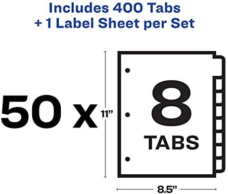 Avery® Index Maker® Clear Label Dividers, 8-Tab, White, 100 Sets