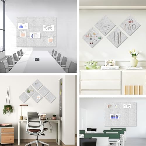 48" x 36" Large Felt Bulletin Board 1/2" Thick, Light Gray