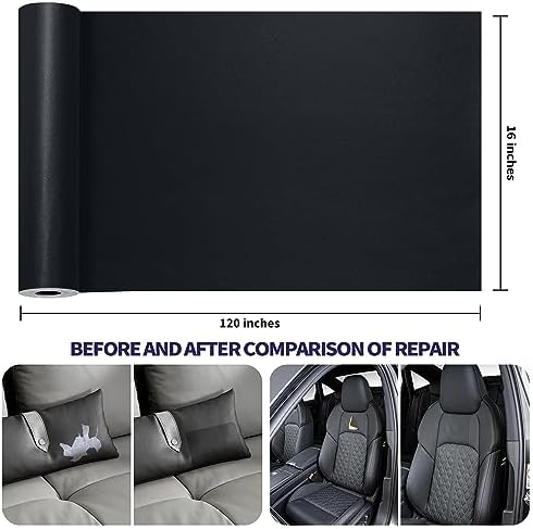 Leather Repair Patch Tape Kit, Self Adhesive Leather Repair for Furniture, Couch, Sofa, Car Seats,Office Chair,Vinyl Repair Kit.120inx16in