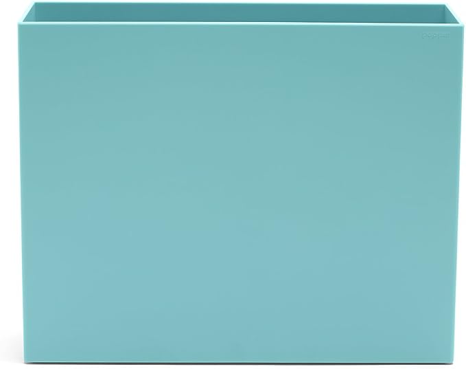 Poppin Hanging File Organizer - File Folder Organizer for Hanging Files, Open Top Design for Easy Access, Lacquer-like Finish, Stylish Design, Ideal File Organizer for Desk (Aqua)