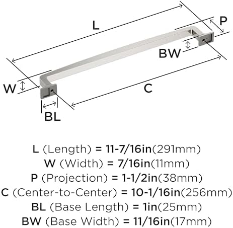 Amerock 10-1/16" Westerly Polished Nickel Drawer Pull