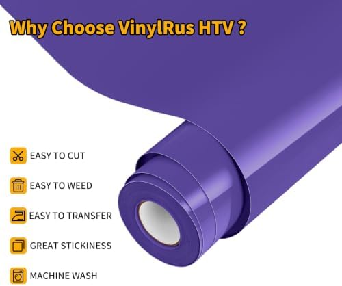 VinylRus Heat Transfer Vinyl, Dark Blue, 12" x 20ft