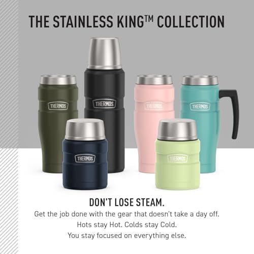 THERMOS Stainless King Food Jar with Spoon, 16oz, Matte Teal