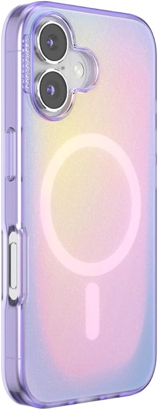 PopSockets iPhone 16 Phone Case with MagSafe- Aura | Magnetic, Wireless Charging, Camera & Drop Protection, Purple, Aura, Electronic Accessories, For iPad/Kindle/iPhone/Android