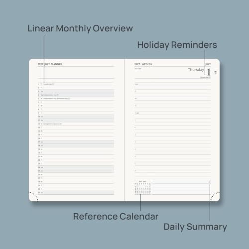 POPRUN 2027 Daily Planner One Page Per Day, 5.75" x 8.5", Day Planner