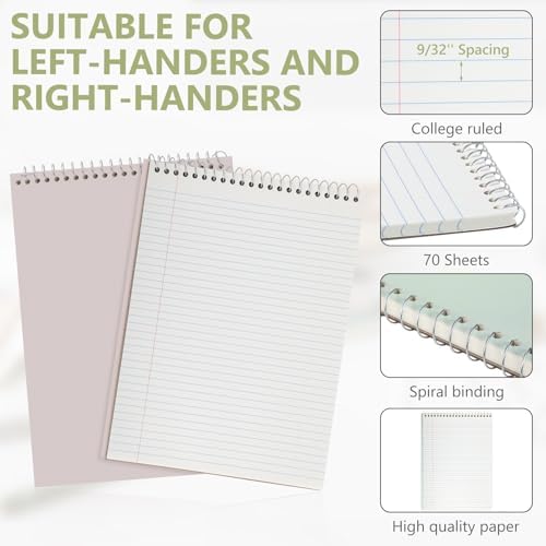 Resurhang 6 Pack Office Steno Pads, Fresh Tone, Classic Style
