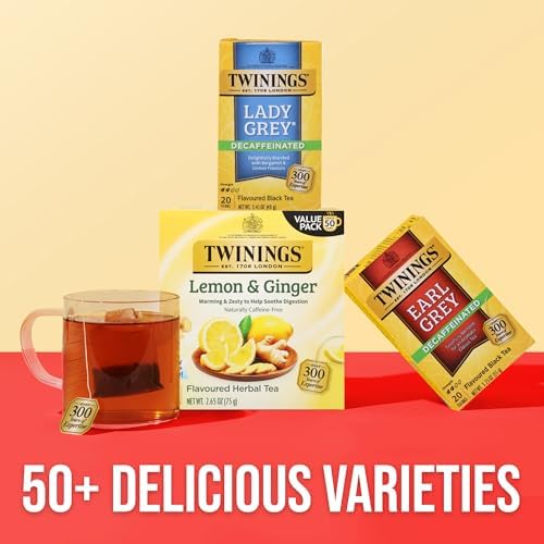 Twinings Decaffeinated Lady Grey Black Citrus Tea Bags, 20 CT Box (6 Pack)