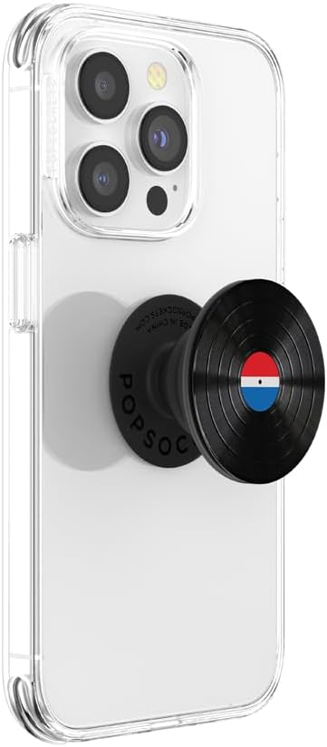 PopSockets Adhesive Phone Grip, Holder- 45 RPM | Secure Comfortable Hold, Anti-Drop, Kickstand, Spinning, Spinner, Backspin, iPad, Removable, Popper