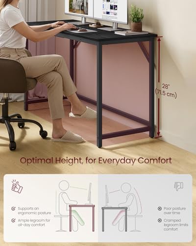 VASAGLE Computer Desk, Steel Frame Gaming Desk for Home Office, 47.2 Inch