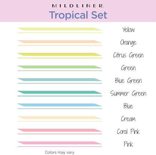 Zebra Pen MILDLINER Highlighter, Tropical Bisque Colors, Dual Tip, 10-Pack
