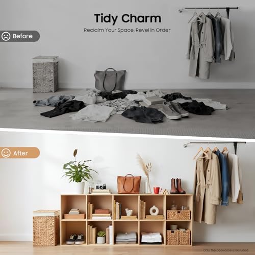 10 Cube Storage Organizer - Solid Wood Bookshelf - Cube Shelf - Vertical or Horizontal Bookcase - Open Book Shelf - Easy Assembly for Bedroom, Living Room, Office