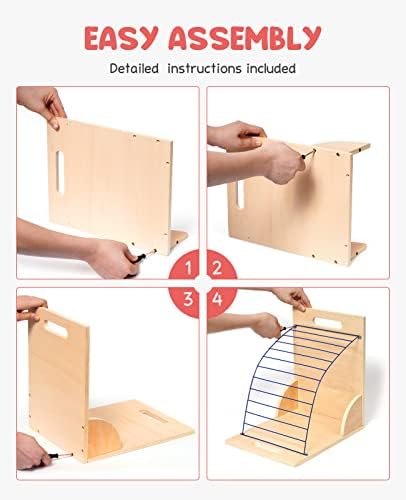 GAMENOTE 2 Pack Clipboard Holder Stand, Wood and Metal Rack for Classroom