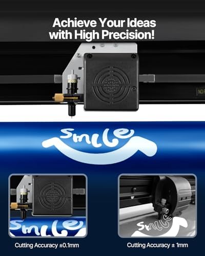 VEVOR Vinyl Cutter Machine, 34 in / 870 mm Max Paper Feed Cutting Plotter, Automatic Camera Contour Cutting LCD Screen Printer with Stand Adjustable Force and Speed for Sign Making Plotter Cutter