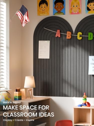 Large Arched Felt Bulletin Board 47.2''×25.5'', Black