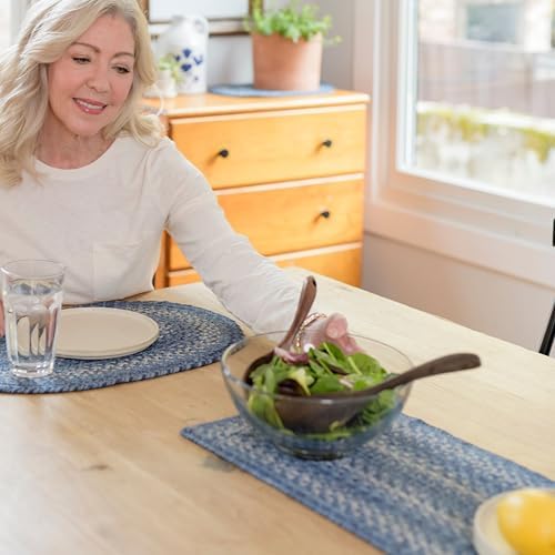 Homespice Denim Braided Table Runner Ideal as Dining Runner, Rect 11x36