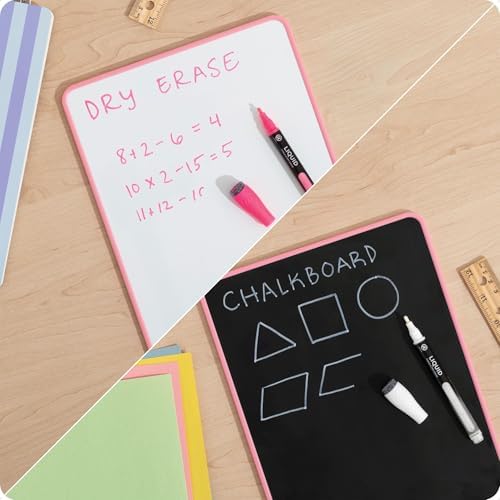 U Brands Mini Dry Erase Board for School, 1 Count Double Sided - Pink