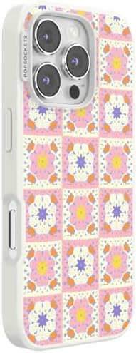 PopSockets iPhone 16 Pro Phone Case with MagSafe- Desert Crochet | Magnetic, Wireless Charging, Camera & Drop Protection, Western, Boho, Aesthetic, iPad, Removable, Popper