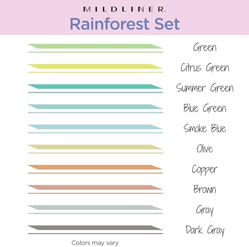 Zebra Pen MILDLINER No Bleed Highlighter, Rainforest, Dual Tip, 10-Pack