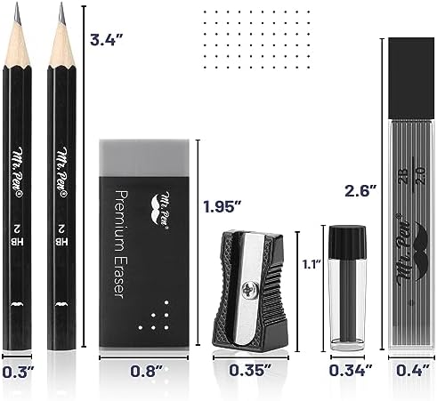 Mr. Pen- Professional Geometry Set, 15 pcs, Drafting Tools with Protractor