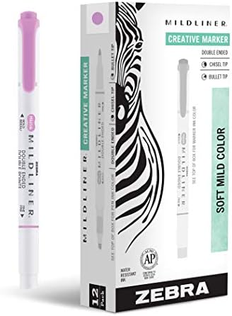 Zebra Pen MILDLINER No Bleed Highlighter, Magenta Color, Dual Tip, 12-Pack